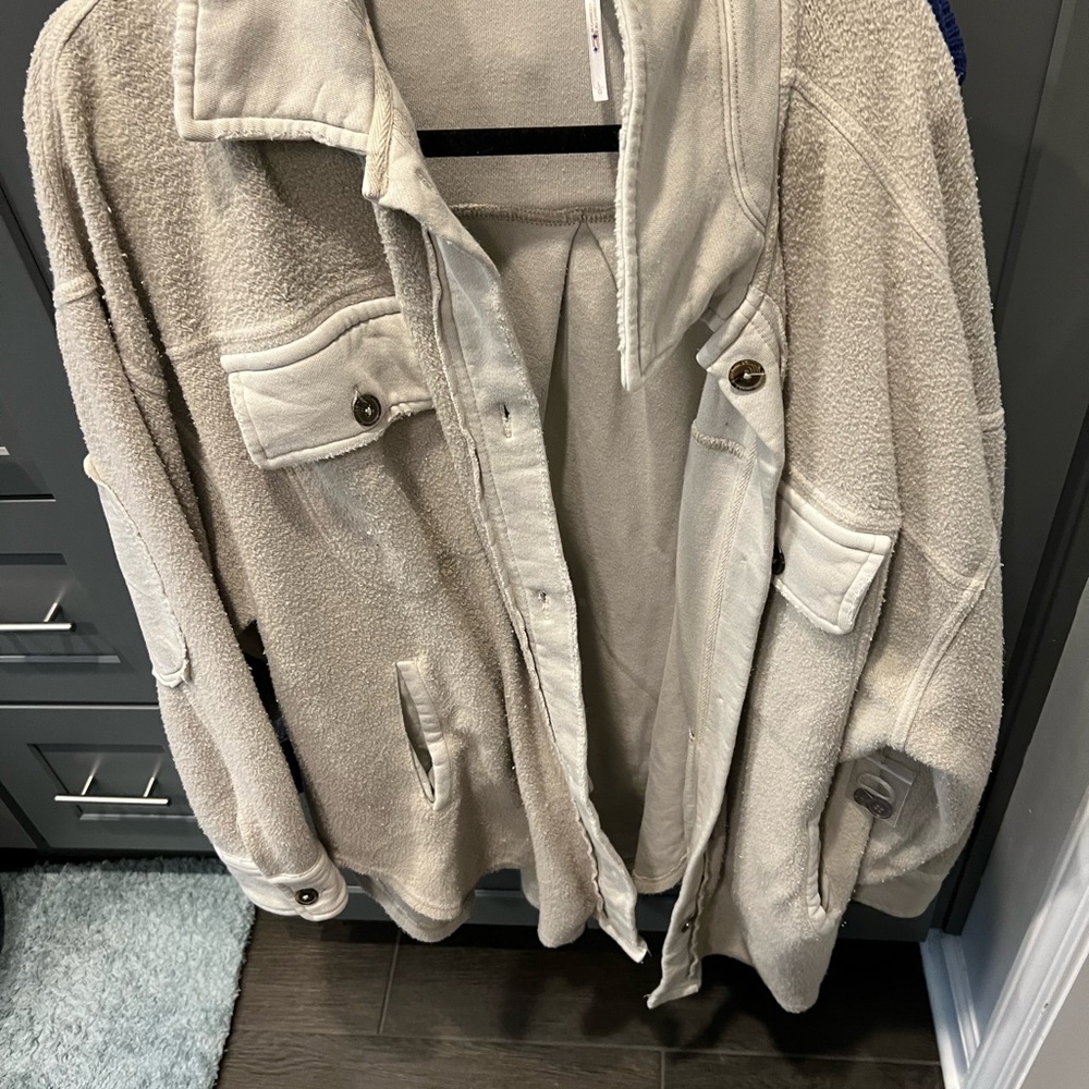 Free people ruby jacket ; Women's Cream Button-Up Jacket - Picture 4 of 7